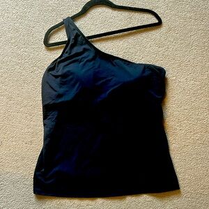 Lands’ End black one shoulder, tankini top size 16D